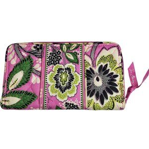 Retired Vera Bradley "Priscilla Pink" Floral Zip-Around Wallet
